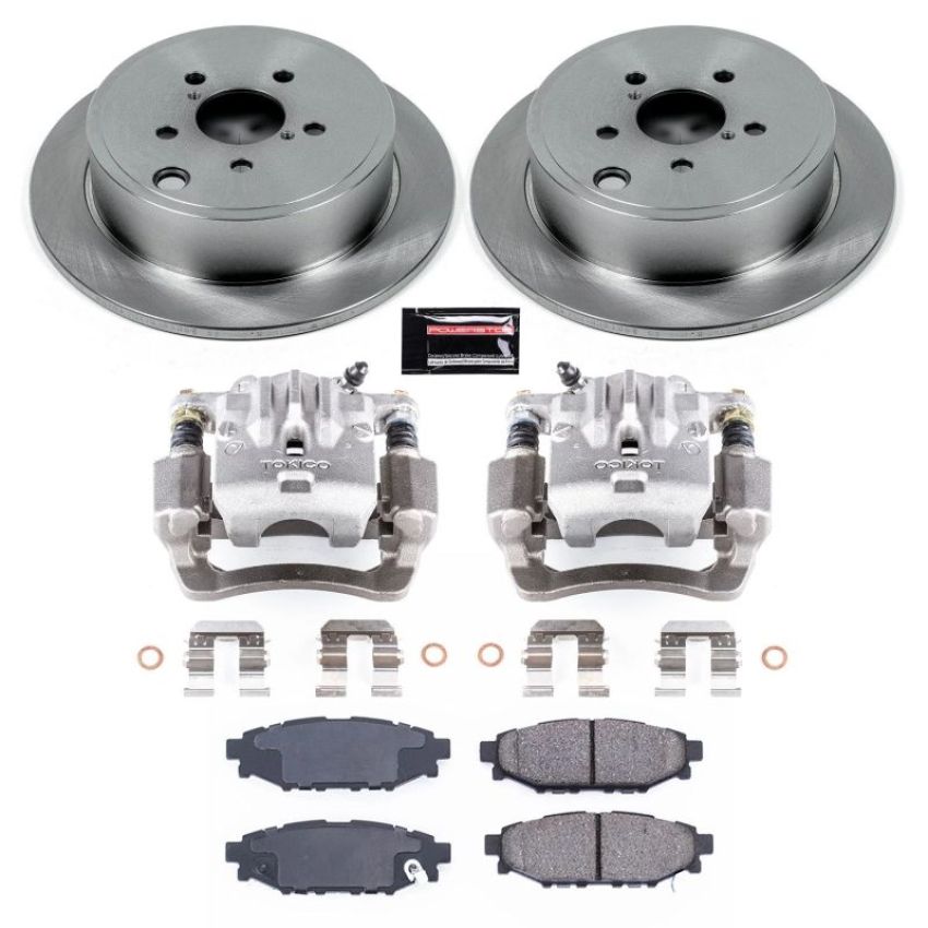 PowerStop KCOE4631A OE Stock Replacement Low-Dust Ceramic Brake Pad, Rotor and Caliper Kit