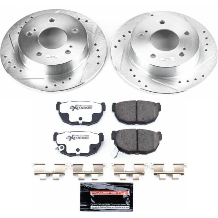 PowerStop K1174-26 Z26 Street Performance Ceramic Brake Pad and Drilled & Slotted Rotor Kit