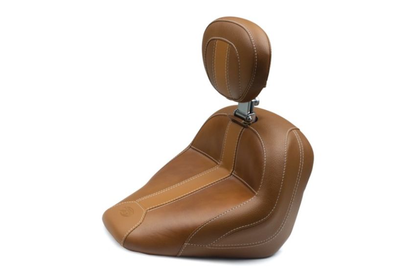 Mustang Motorcycle 79508MV Mustang 15-21 Indian Scout Standard Touring Solo Seat w/Driver Backrest - Brown