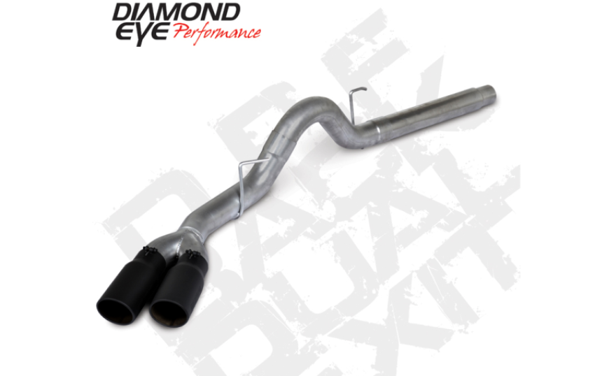 Diamond Eye Performance K4384S-BK Diamond Eye 18-19 Ford 3.0L Powrstrke F150 - 4in 409SS DPF Back Kit Sprt Dual w/Tips 4512BRA-DEBK