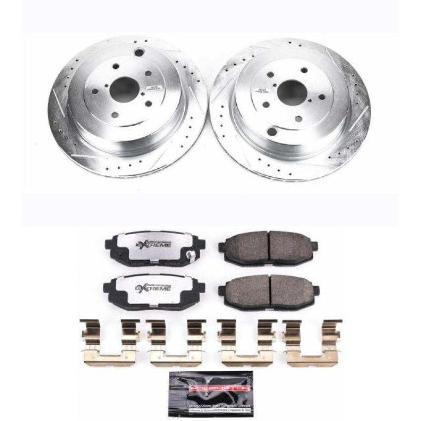 PowerStop K4645-26 Z26 Street Performance Ceramic Brake Pad and Drilled & Slotted Rotor Kit