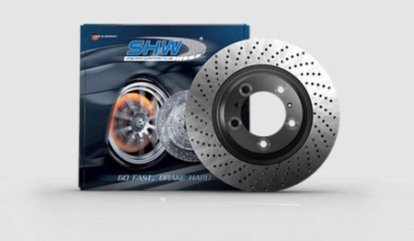 SHW 15-16 Porsche Carrera GTS/Carrera 4 GTS Left Front Cross-Drilled Monobloc Brake Rotor
