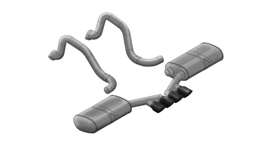 CORSA Performance 14139BLK Corsa 1997-2004 Chevrolet Corvette C5 Z06 5.7L V8 Black Sport Axle-Back Exhaust
