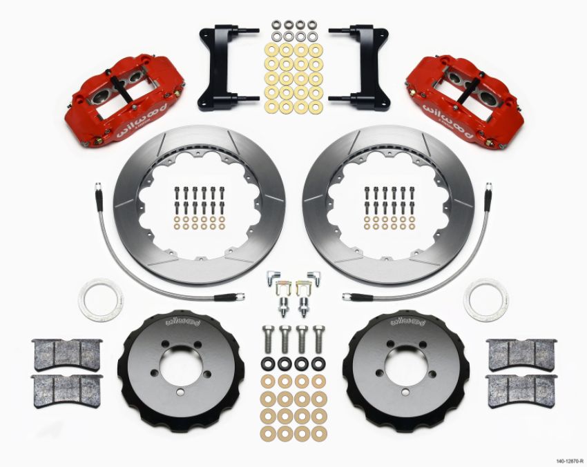 Wilwood 140-12870-R Narrow Superlite 6R Front Hat Kit 12.88in Red 2012-Up Toyota / Scion FRS w/ Lines