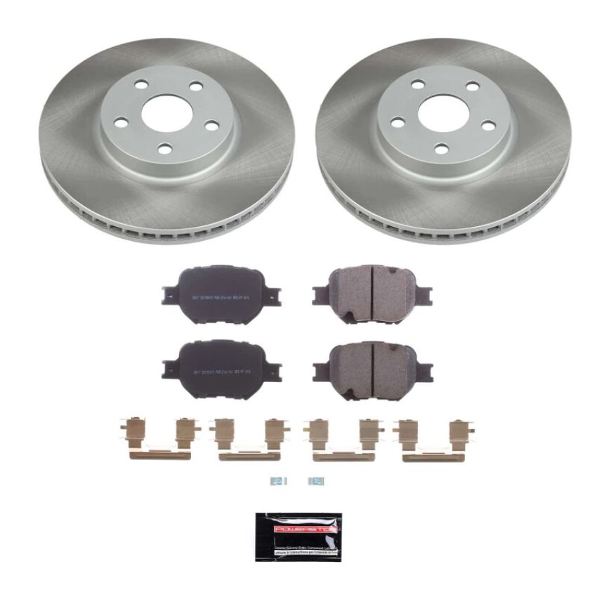 PowerStop SC2313 Semi-Coated Rotor and Low-Dust Ceramic Brake Pad Kit