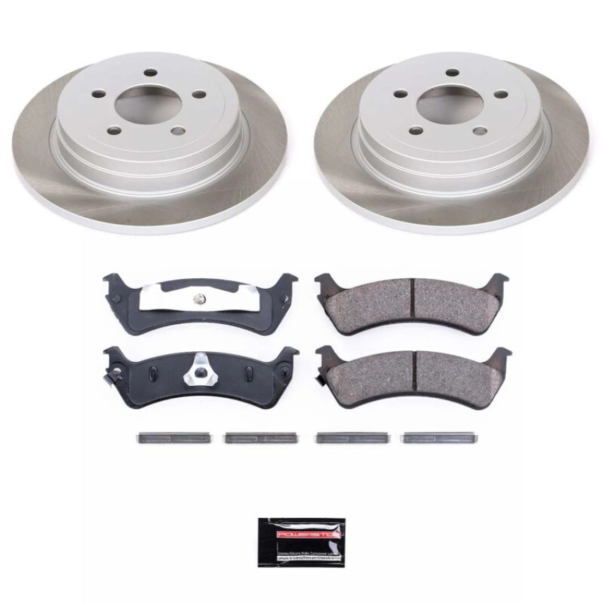 PowerStop SC1770 Semi-Coated Rotor and Low-Dust Ceramic Brake Pad Kit