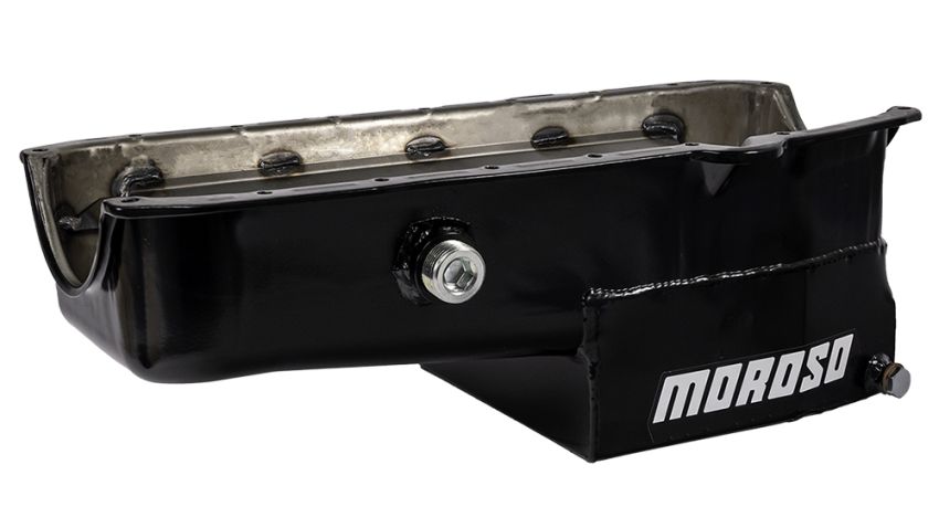 MOROSO MOR21322 SBC C/T Oil Pan - 7qt. LH Dipstick w/Ins. Bung