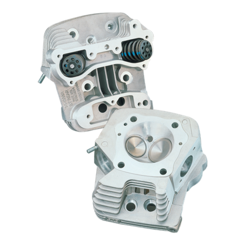 S&S Cycle 90-1015 84-99 BT 83cc Cylinder Head Kit For S&S 4in Bore - Natural Aluminum Finish