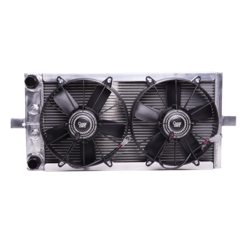 Chase Bays CB-14RAD-16AN-11UFAN Nissan 240SX S13/S14/S15 -16AN Tucked Aluminum Radiator w/2 12in Ultra Fans