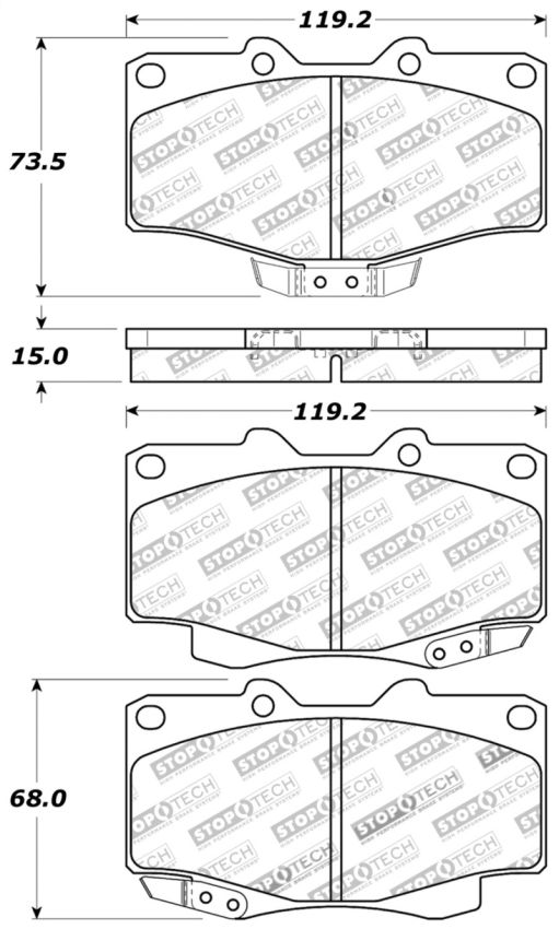 Stoptech 309.04100 Sport Brake Pads w/Shims & Hardware - Front