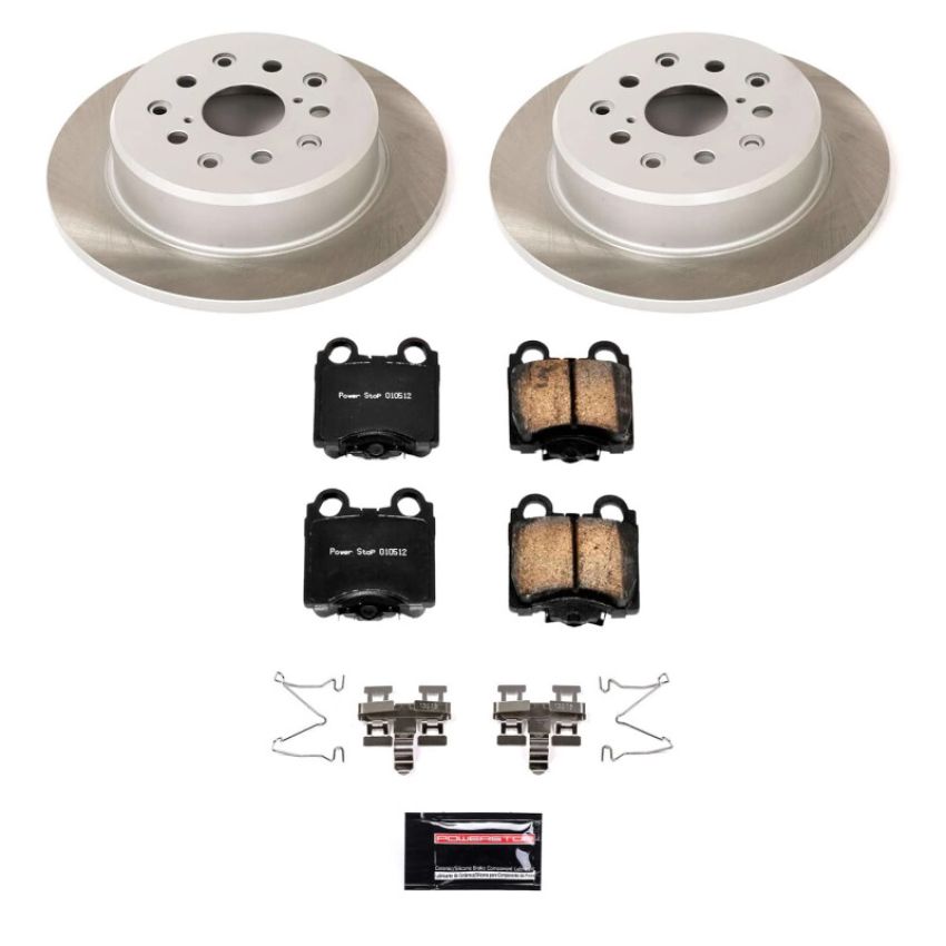 PowerStop SC1149 Semi-Coated Rotor and Low-Dust Ceramic Brake Pad Kit