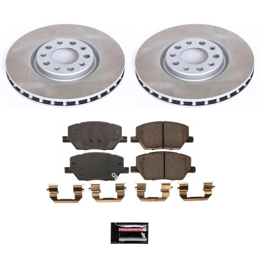 PowerStop SC7299 Semi-Coated Rotor and Low-Dust Ceramic Brake Pad Kit