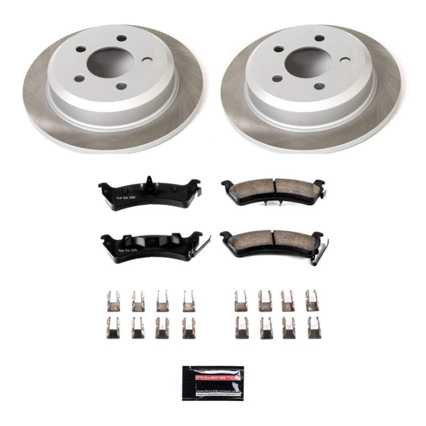 PowerStop SC2131 Semi-Coated Rotor and Low-Dust Ceramic Brake Pad Kit