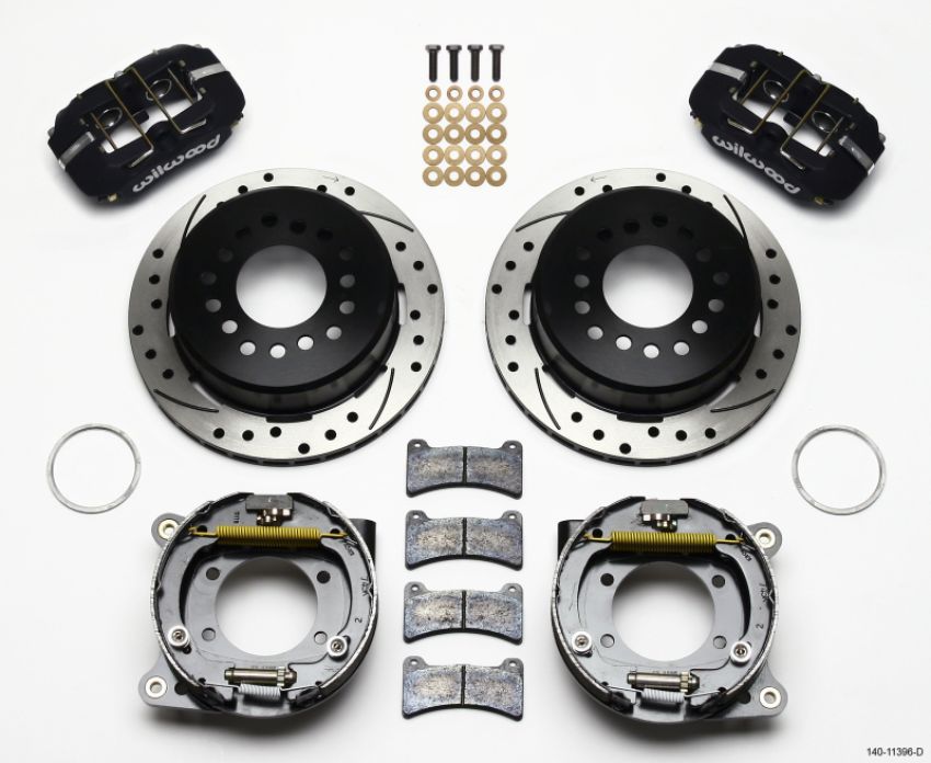 Wilwood 140-11396-D Dynapro Low-Profile 11.00in P-Brake Kit Drilled Ford 8.8 w/2.50in Offset-5 Lug