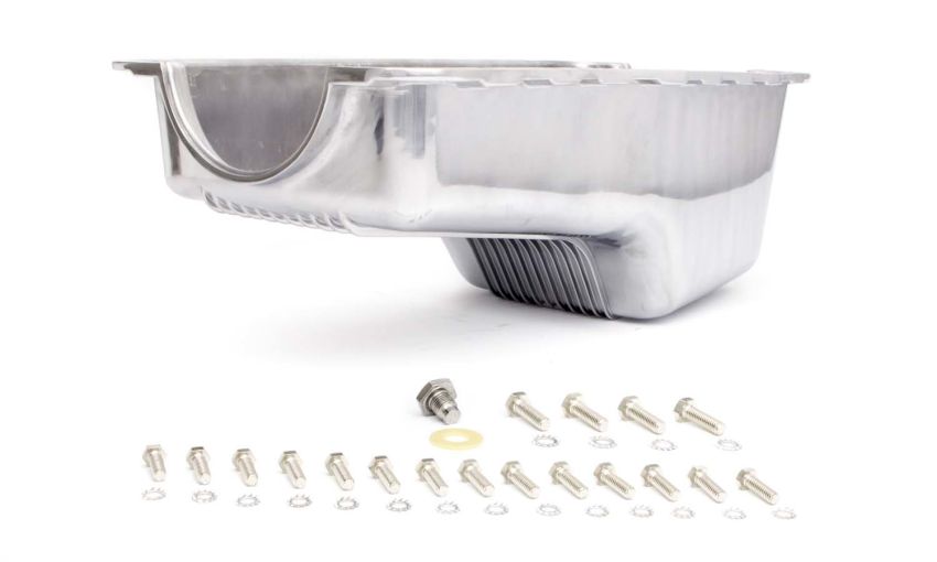 RACING POWER CO-PACKAGED RPCR8446 64-73 SBF Alum Stock Oil Pan Polished