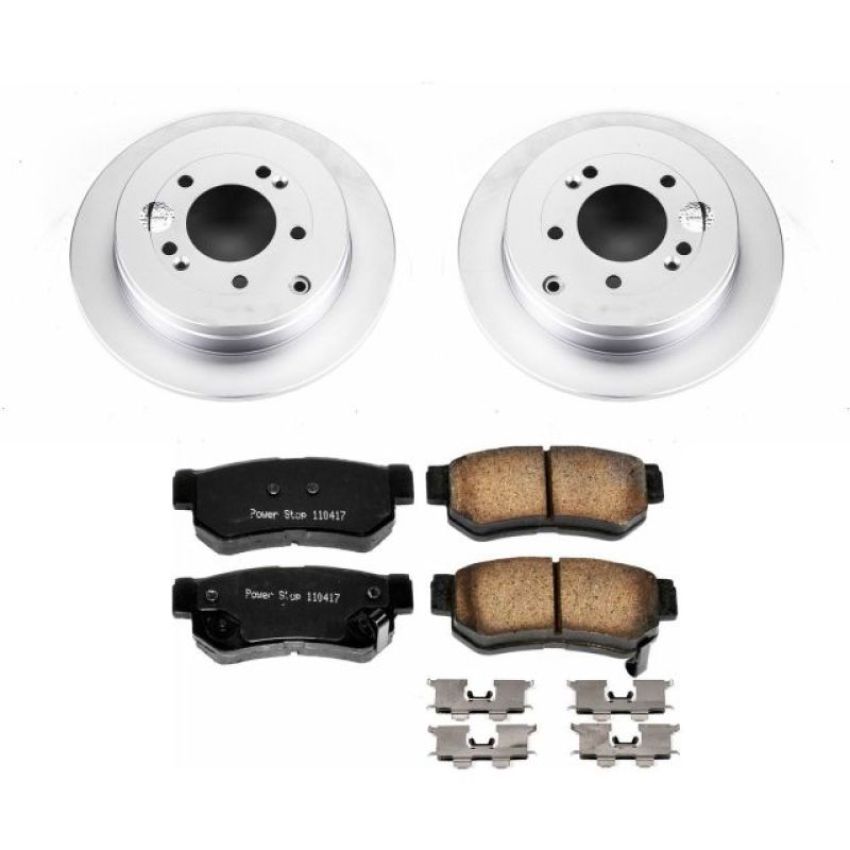PowerStop CRK5209 Genuine Geomet Coated Rotor and Low-Dust Ceramic Brake Pad Kit