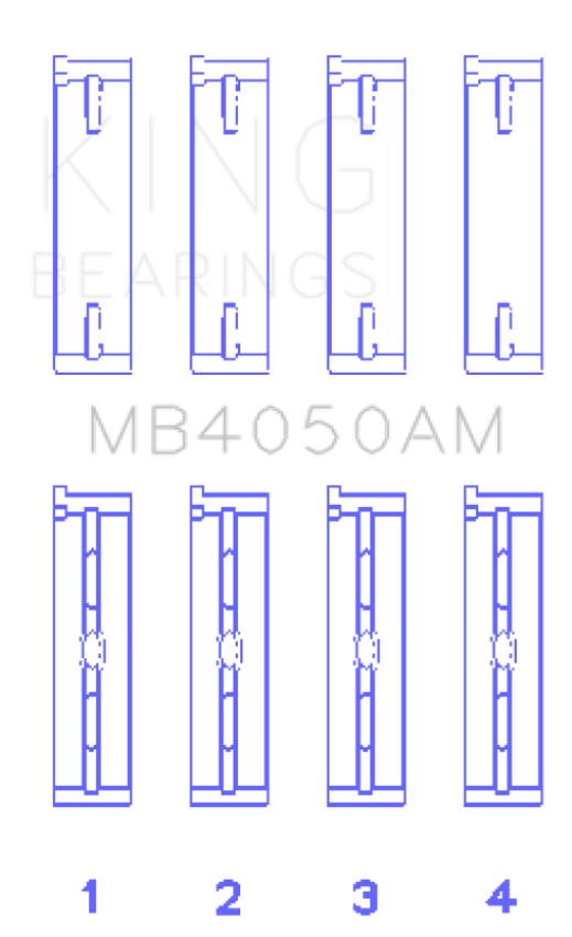 King Mitsubishi 6G74/6G75 3.5L (Size STD) Main Bearing Set