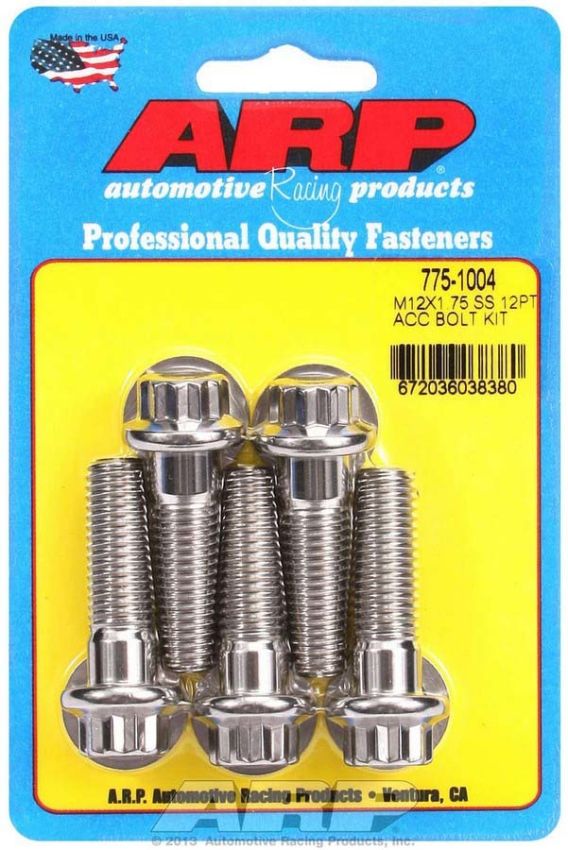 ARP ARP775-1004 S/S Bolt Kit - 12pt. (5) 12mm x 1.75 x 40mm