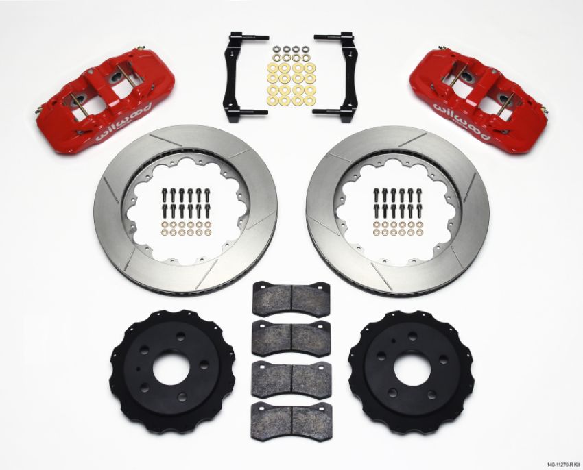 Wilwood 140-11270-R AERO4 Rear Kit 14.25in Red 2010-2015 Camaro