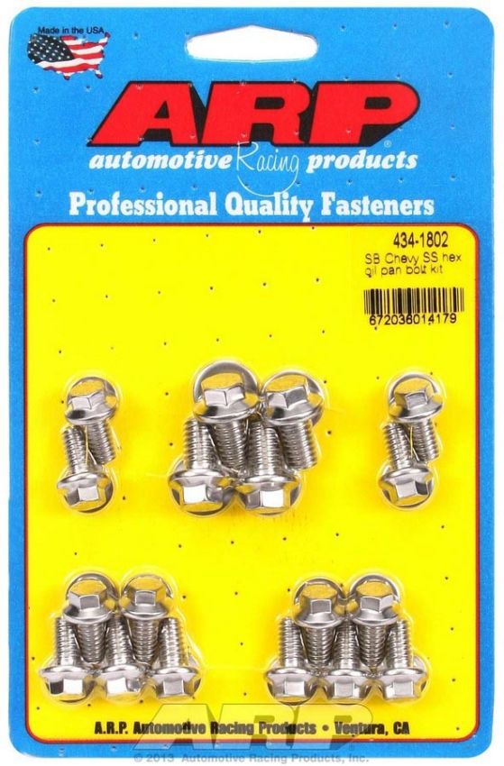 ARP ARP434-1802 SBC S/S Oil Pan Bolt Kit 6pt.