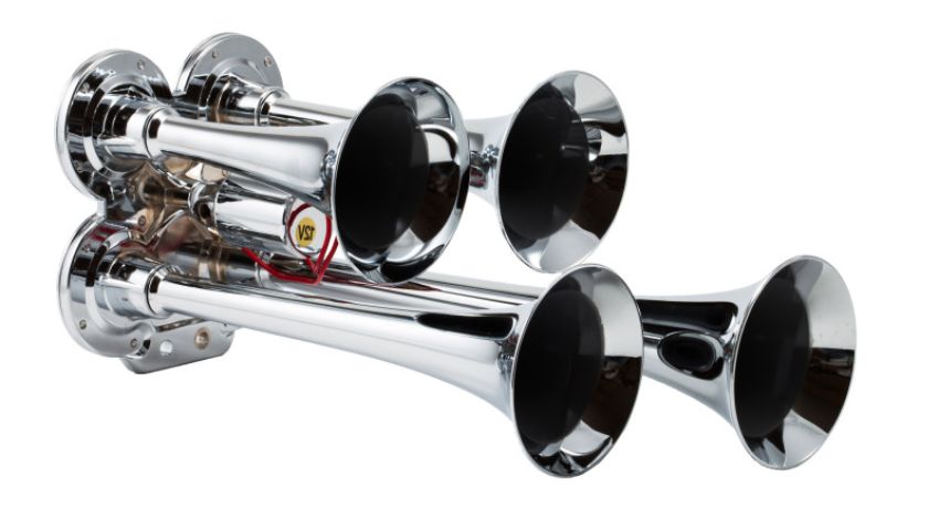 Kleinn Air Horns 141 Kleinn Chrome Quad Horn/ 12.5In/10In/7.5In/6In - Chrome-Plated Zinc Alloy