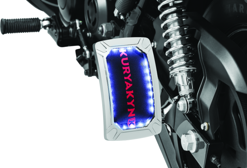 Kuryakyn 3190 Nova Curved Vertical Mount Side License Plate Holder Chrome