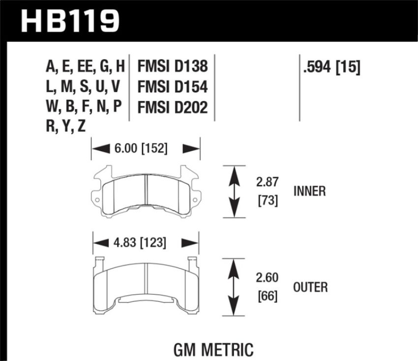 Hawk Performance HB119F.594 HPS Disc Brake Pad
