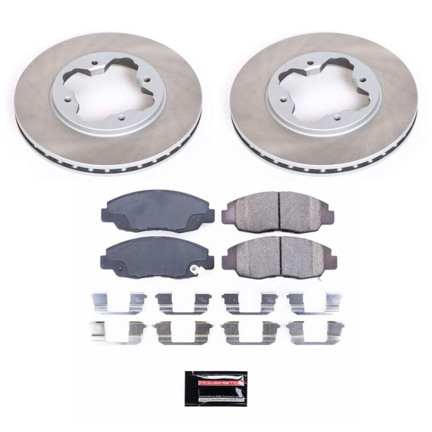 PowerStop SC697 Semi-Coated Rotor and Low-Dust Ceramic Brake Pad Kit