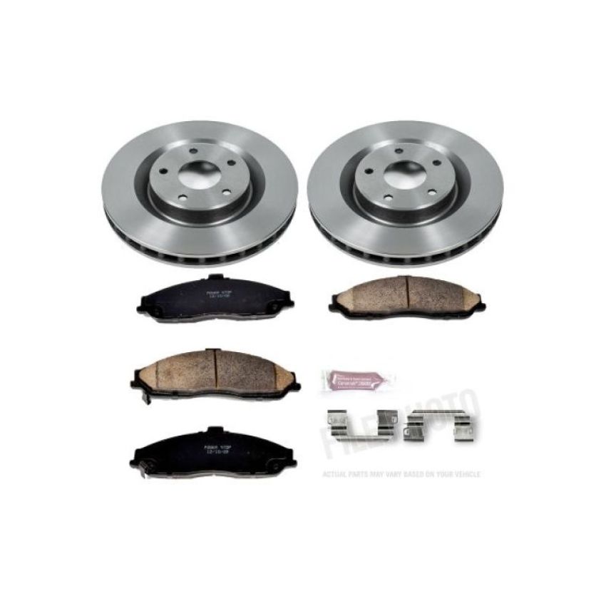 PowerStop KOE1417 OE Stock Replacement Low-Dust Ceramic Brake Pad and Rotor Kit