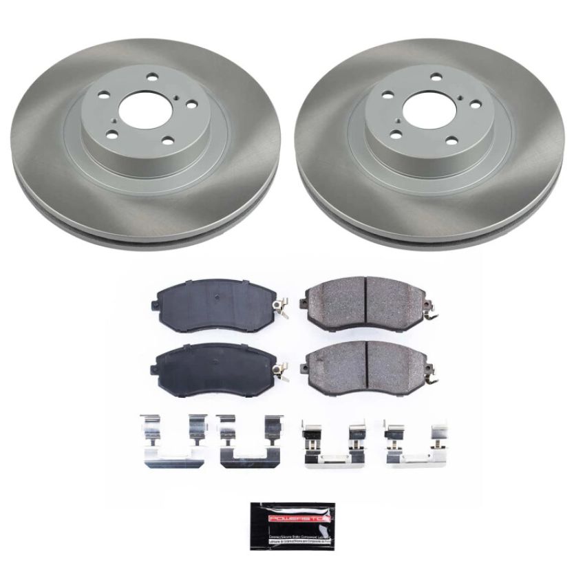PowerStop SC6082 Semi-Coated Rotor and Low-Dust Ceramic Brake Pad Kit