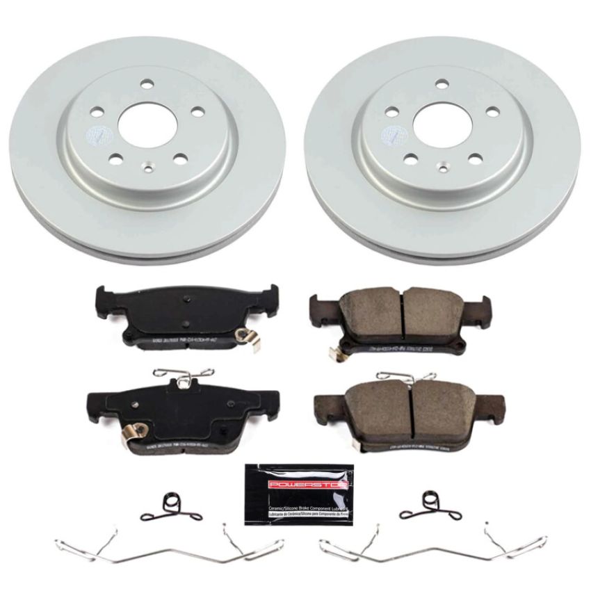 PowerStop CRK9104 Genuine Geomet Coated Rotor and Low-Dust Ceramic Brake Pad Kit