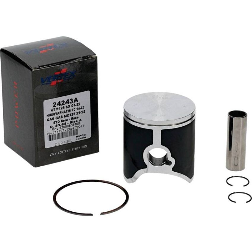 Vertex Pistons 24243A Vertex Piston 01-16 KTM 125 EXC 125cc Cast Race Piston Kit