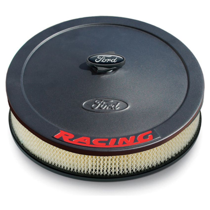 Ford Racing 302-352 Air Cleaner Kit: Black Crinkle Finish, Red Ford Racing Emblem