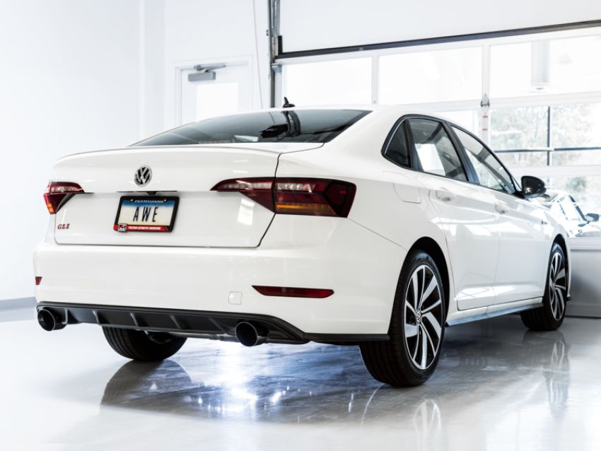 AWE Tuning 3020-23036 18-21 Volkswagen Jetta GLI Mk7 Track Edition Exhaust - Diamond Black Tips (Fits OEM DP)