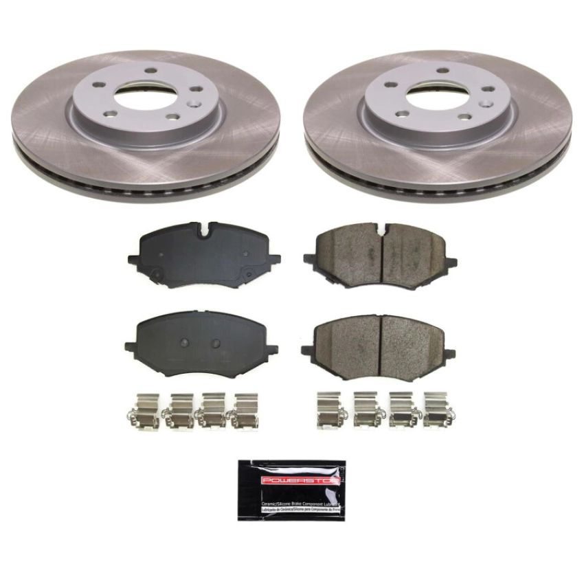 PowerStop SC8671 Semi-Coated Rotor and Low-Dust Ceramic Brake Pad Kit