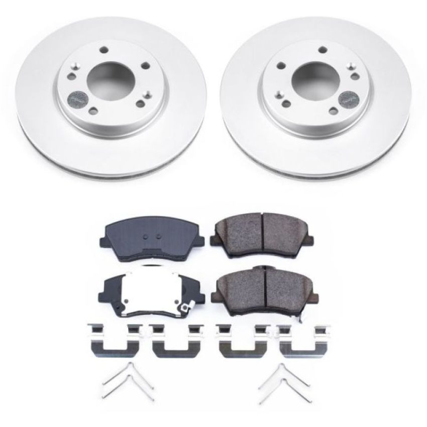PowerStop CRK7893 Genuine Geomet Coated Rotor and Low-Dust Ceramic Brake Pad Kit