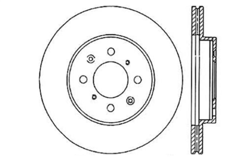 Stoptech 128.40021L 90-01 Integra (EXC Type R) / 90-05 Honda Civic Cross Drilled Left Front Rotor