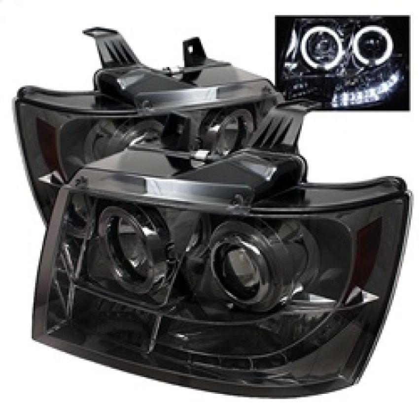 SPYDER 5009661 Projector Headlights - LED Halo - Smoke