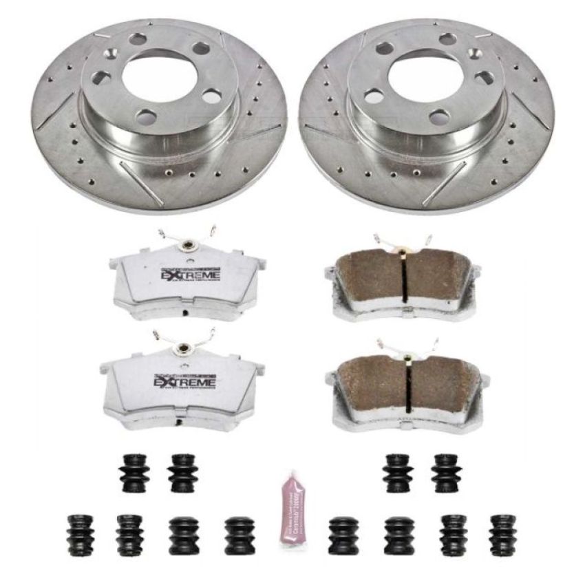 PowerStop K847-26 Z26 Street Performance Ceramic Brake Pad and Drilled & Slotted Rotor Kit