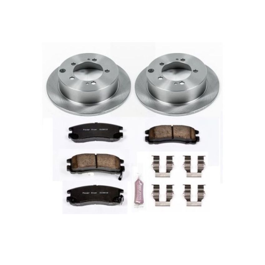 PowerStop KOE1203 OE Stock Replacement Low-Dust Ceramic Brake Pad and Rotor Kit