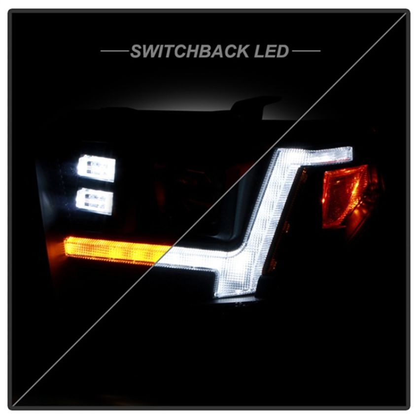 SPYDER 5088802 Projector Headlights - Switch Back Sequential LED Turn Signal Light - Black