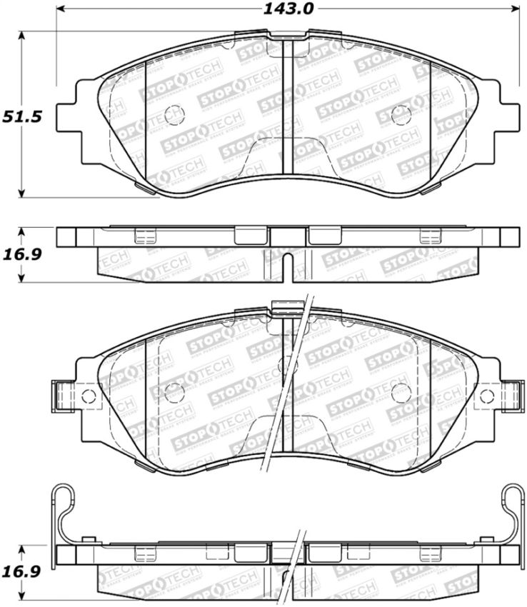 Stoptech 305.07970 Street Select Brake Pads - Front