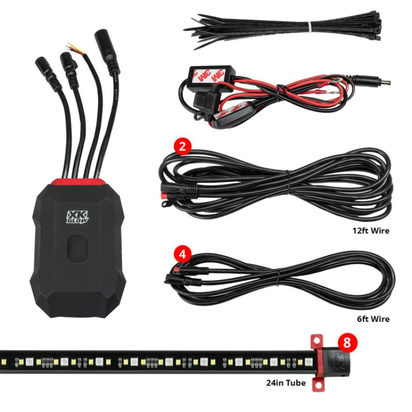 XKGLOW AP-CAR-STA XK Glow RGBW Addressable LED Underglow Kits Standard XKalpha App Controlled