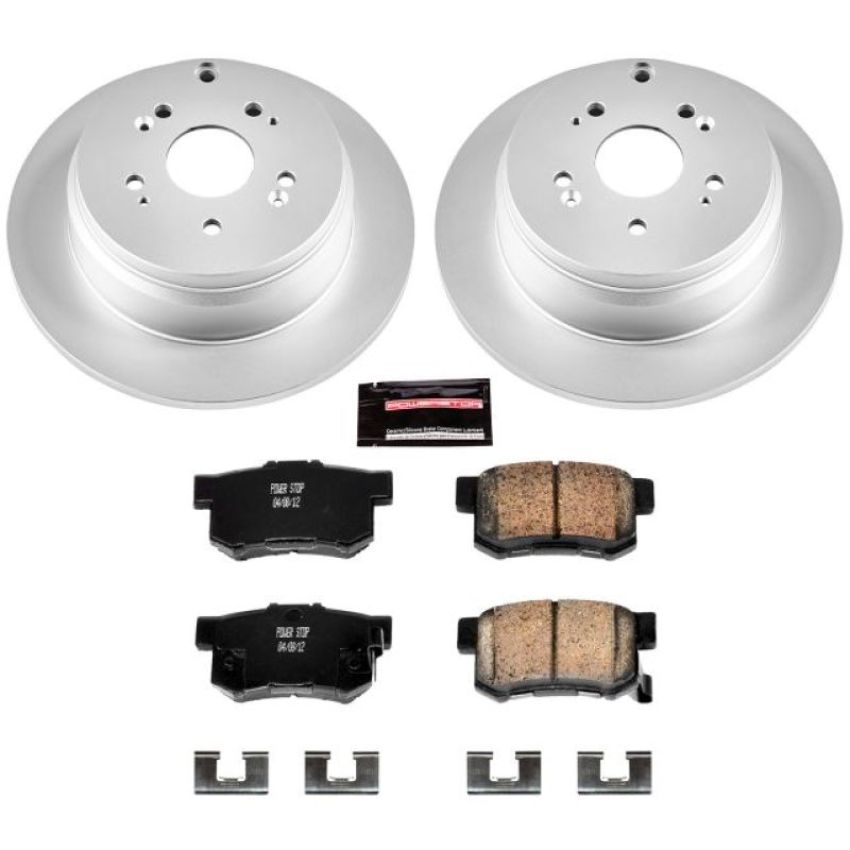 PowerStop CRK3098 Genuine Geomet Coated Rotor and Low-Dust Ceramic Brake Pad Kit