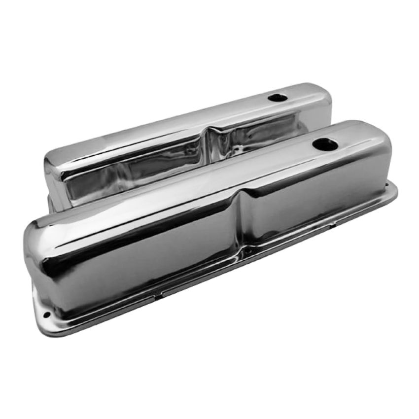 RACING POWER CO-PACKAGED RPCR9296 Chrome Steel Valve Cover Ford 353-428 Pair