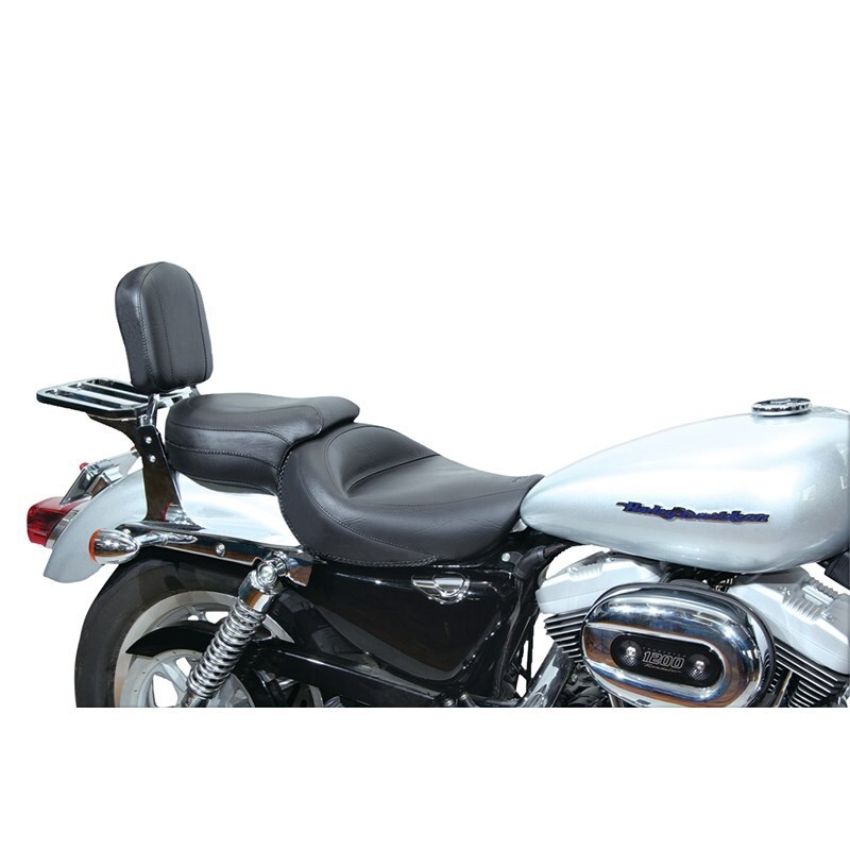 Mustang Motorcycle 76143 Mustang 04-21 Harley Sportster Wide Touring 1PC Seat - Black