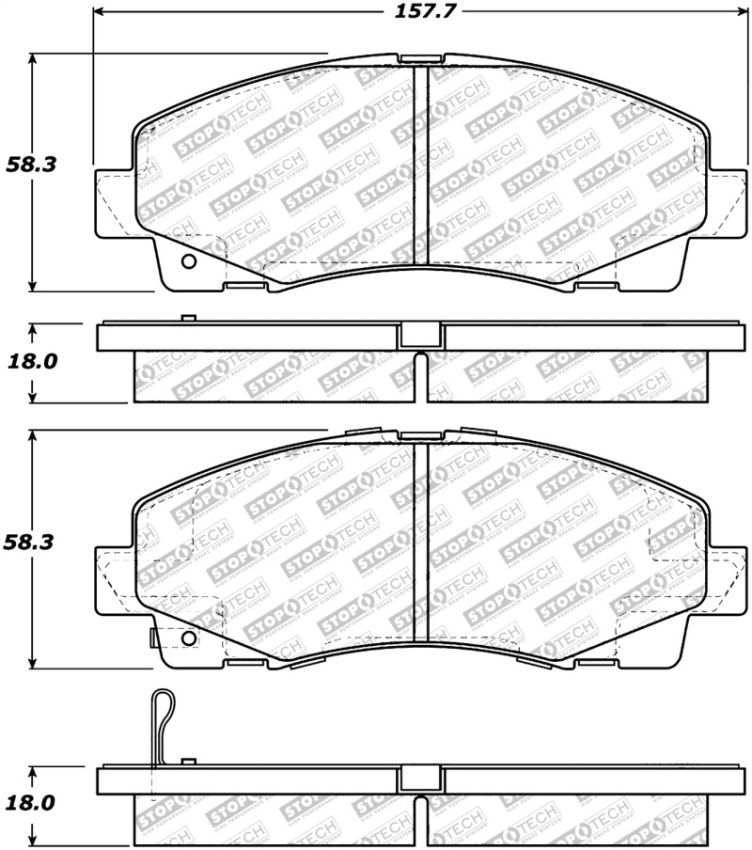 Stoptech 305.11020 Street Select Brake Pads - Rear