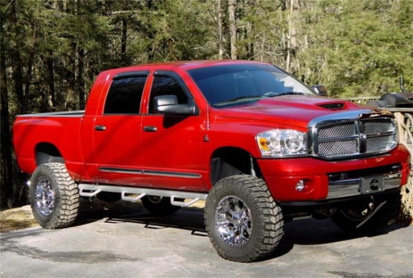 N-Fab D06110CC-6 Nerf Step 06-09 Dodge Ram 1500/2500/3500 Mega Cab 6.4ft Bed - Gloss Black - Bed Access - 3in