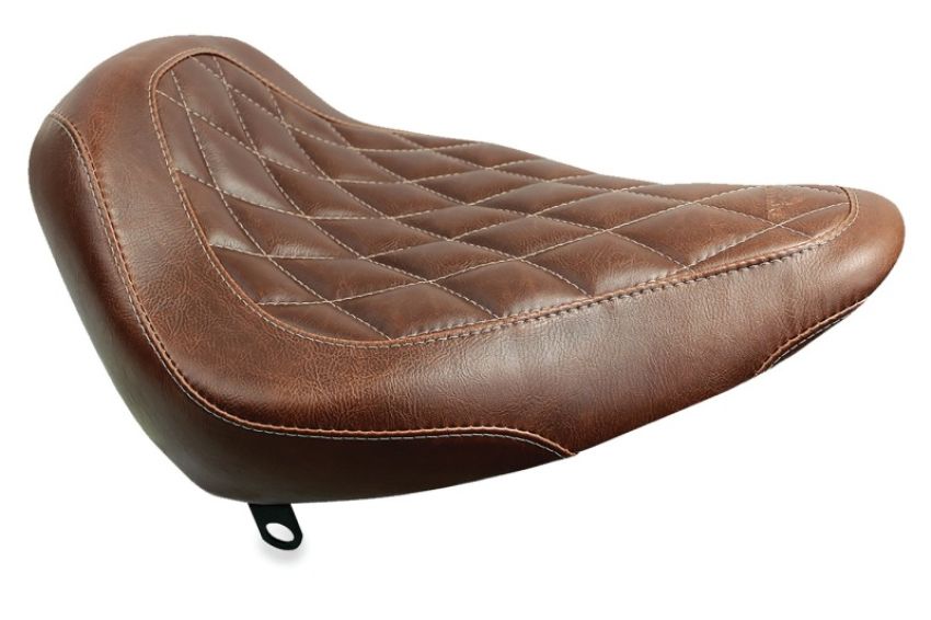 Mustang Motorcycle 76806 Mustang 84-06 Harley Standard Rear Tire Wide Tripper Solo Seat Diamond Stitch- Distressed Brown