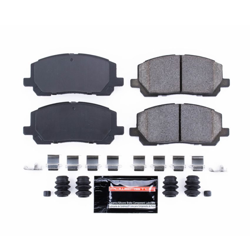 PowerStop Z23-884 PowerStop - Z23 Daily Driver Carbon-Fiber Ceramic Brake Pads with Hardware Kit